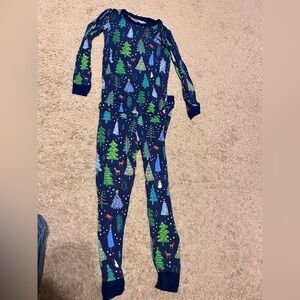 Little Sleepies Navy Christmas Twinkling Trees Pajama Set